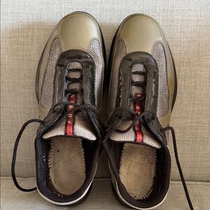 Prada Women’s America’s Cup Sneakers - Olive/Grey/Black - Size 40/10